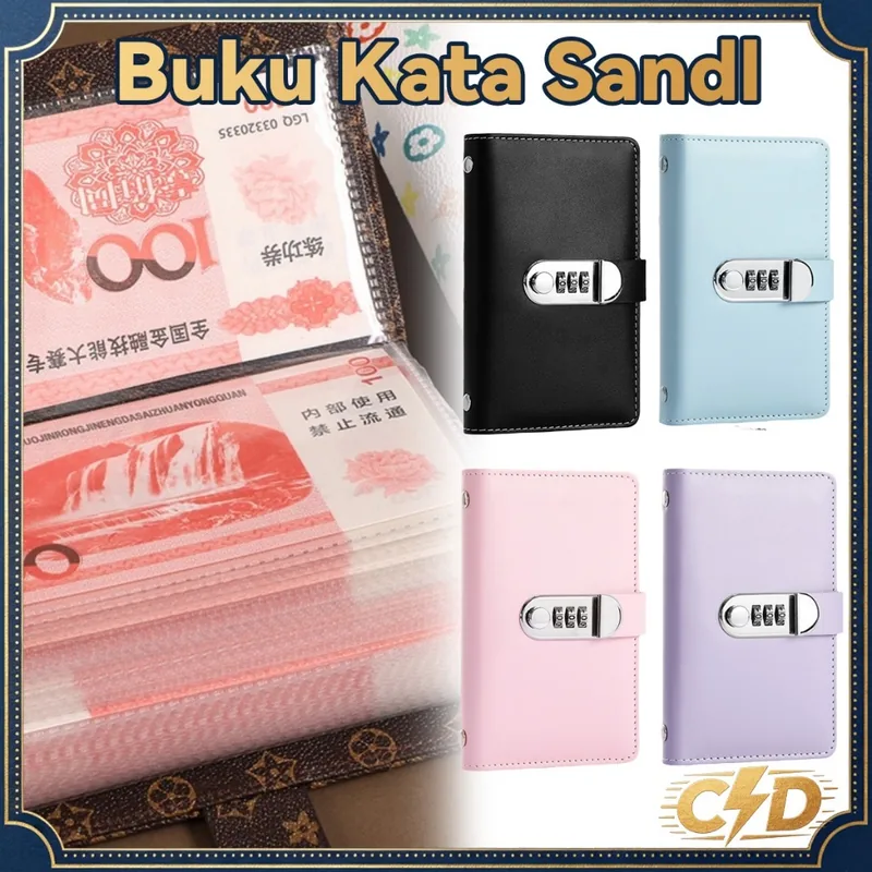 Binder tabungan budgeting A6 dengan pengunci sandi untuk menyimpan uang tunai per pos anggaran