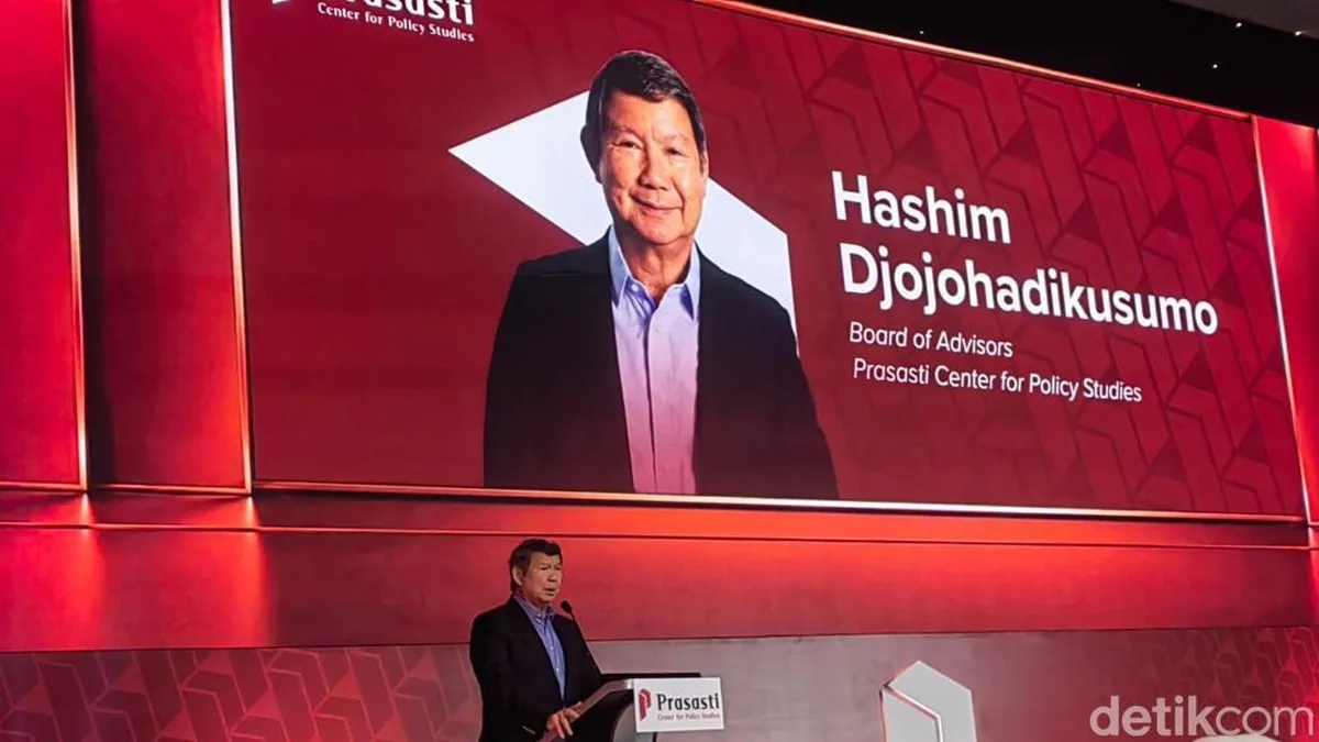 Hashim Djojohadikusumo saat menyampaikan paparan di Prasasti Indonesia Policy Forum 2026