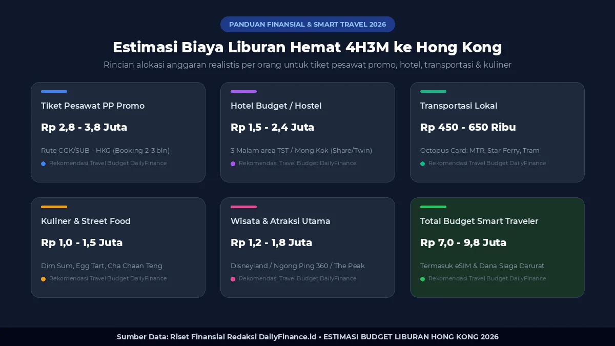 Infografik Estimasi Anggaran Biaya Liburan 4D3N Hong Kong 2026
