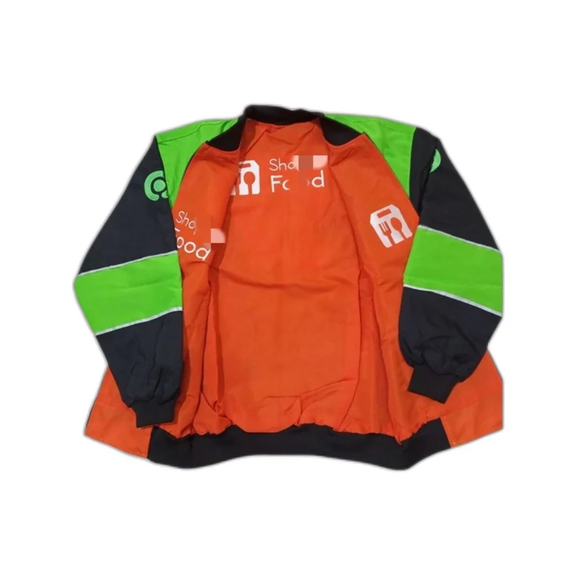 Jaket driver ojol hijau oranye untuk side job karyawan