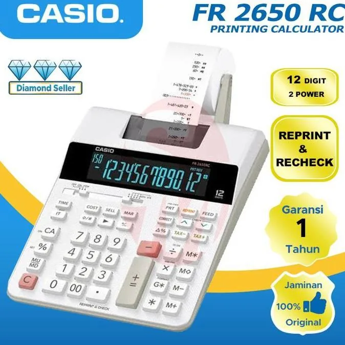 Kalkulator desktop Casio 12 digit untuk menghitung anggaran harian dan bulanan
