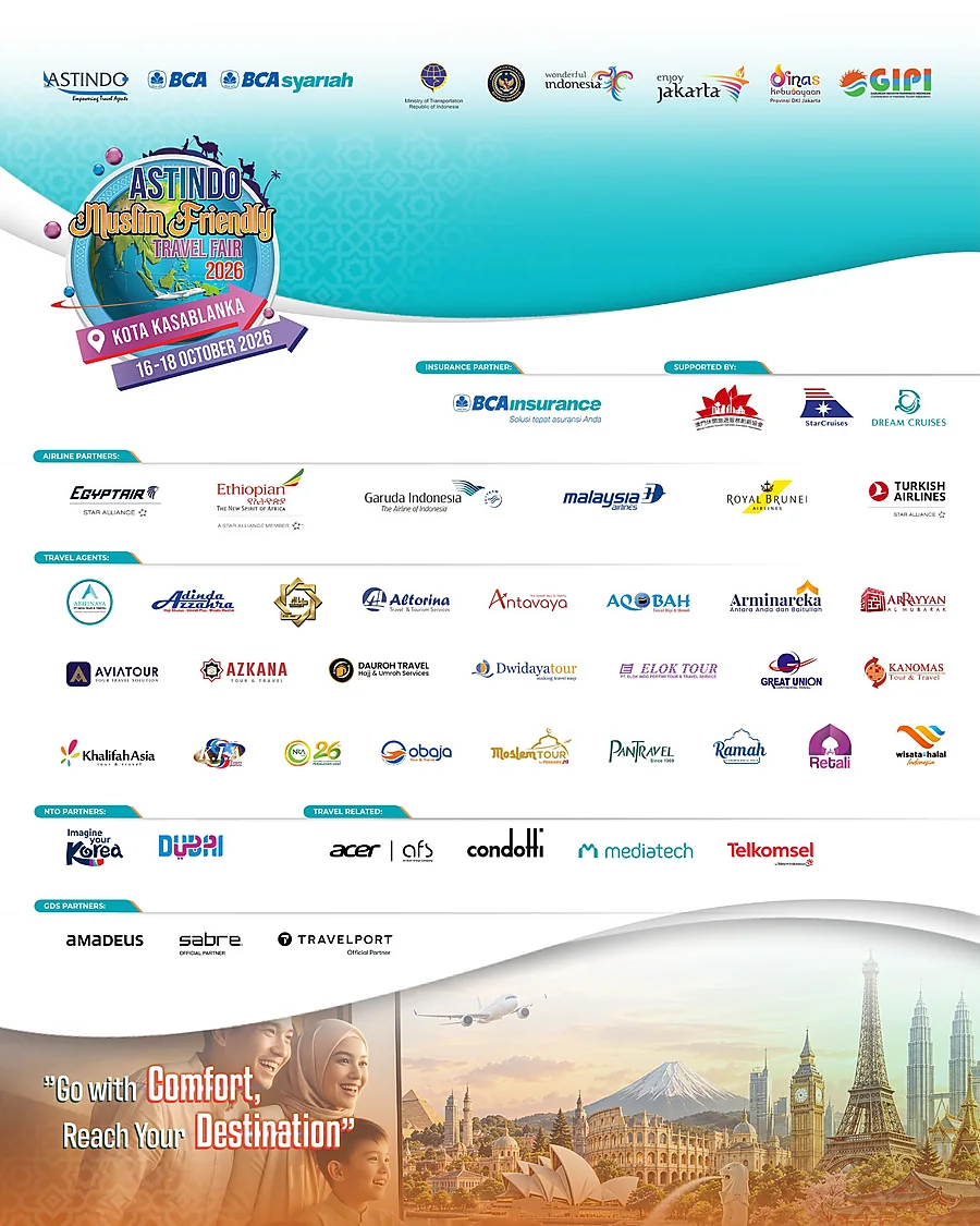 Poster Resmi Promosi ASTINDO Muslim Friendly Travel Fair 2026 di Mall Kota Kasablanka