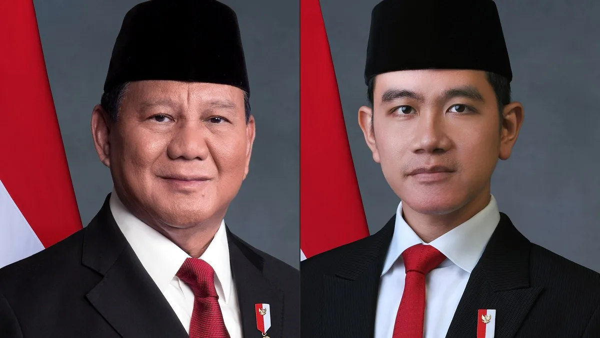 Presiden Prabowo Subianto dan Wakil Presiden Gibran Rakabuming Raka dalam potret kenegaraan resmi dua tahun masa kepemimpinan nasional 2024-2026