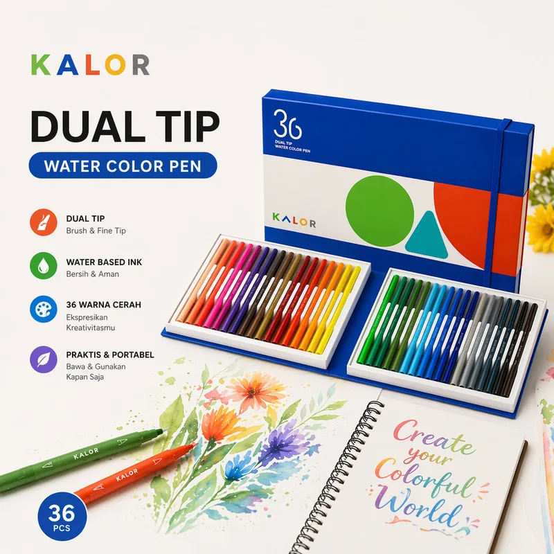 Spidol warna untuk memberi kategori visual pada catatan budget keuangan